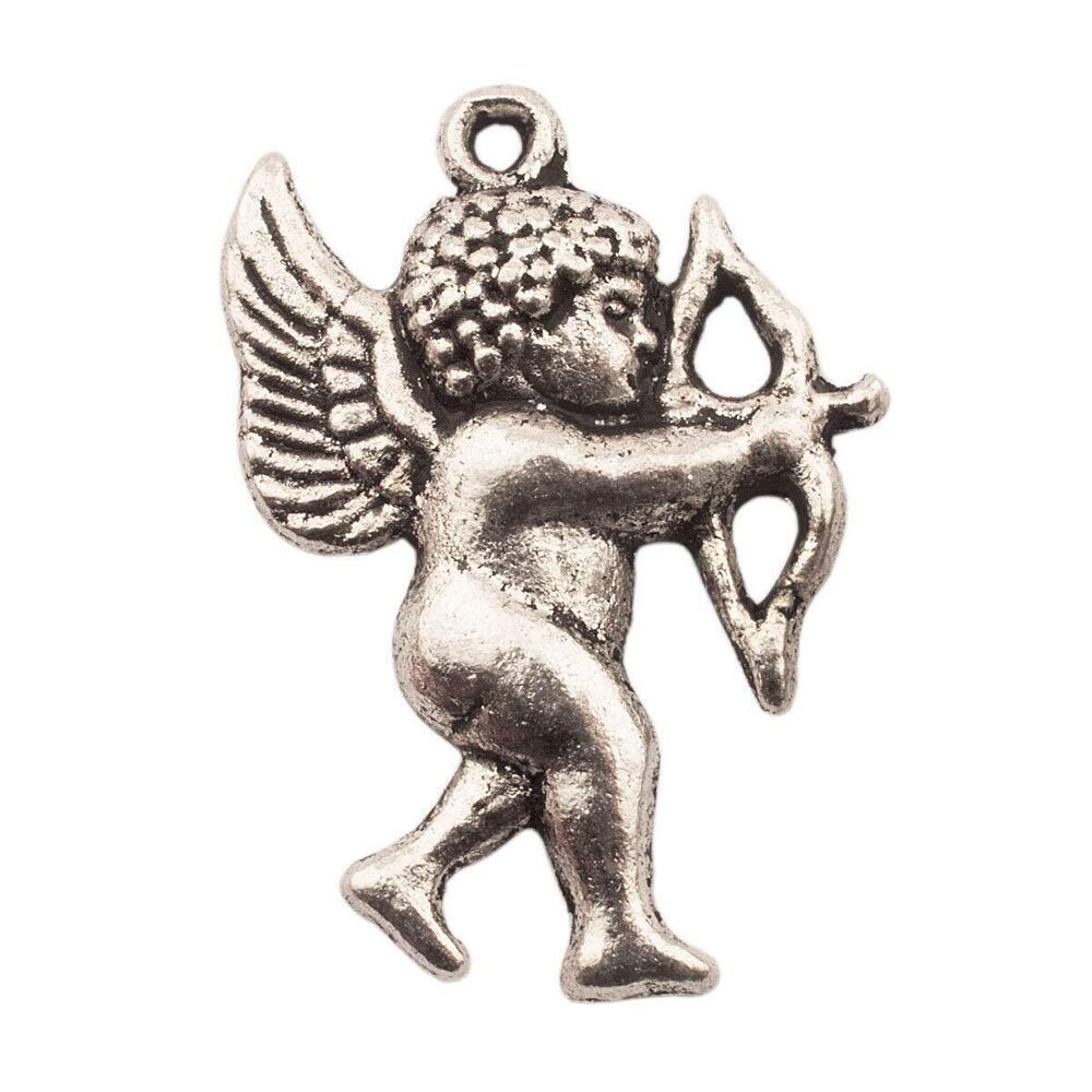 7878 Summer-Ray 100pcs Antique Silver Angel Fairy Cherub Cupid Theme Charm